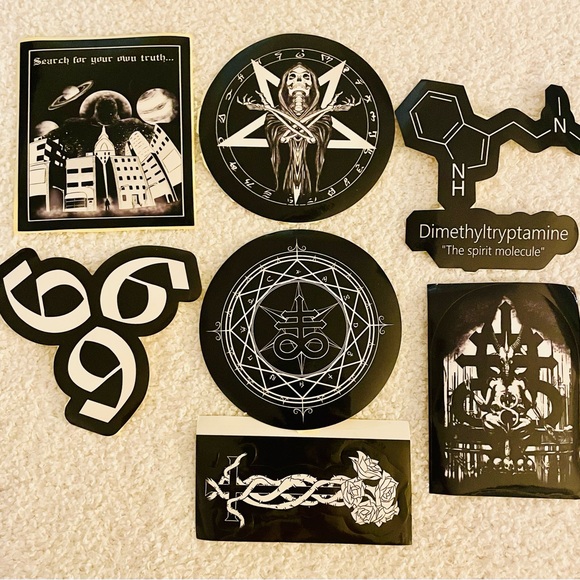 7 Goth / satanic Sticker Set - Picture 1 of 7